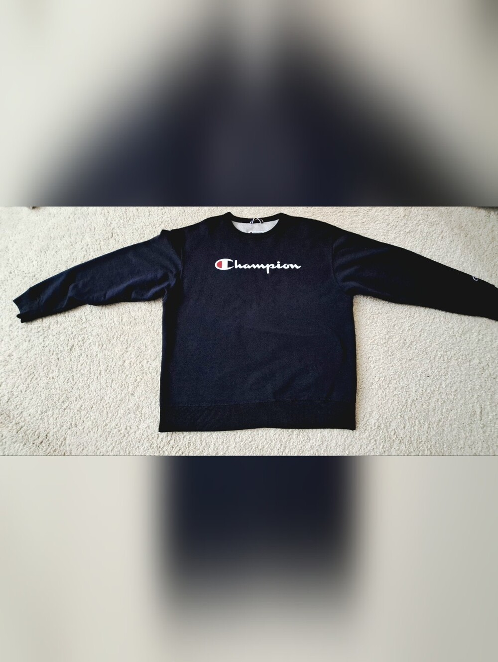 Champion Men's Blue Crewneck Sweatshirt with Logo